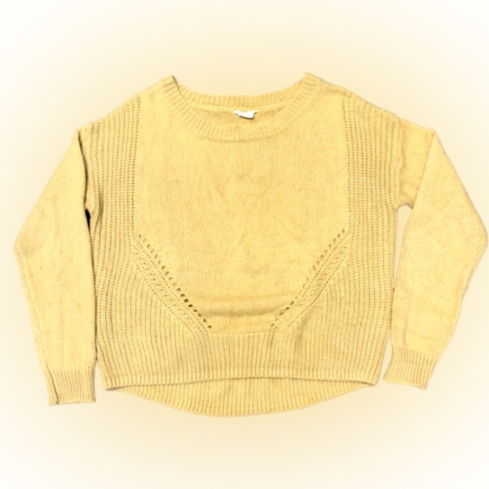 Aeropostale Sweater Yellow Size Medium Super Soft & Oversized + Cropped